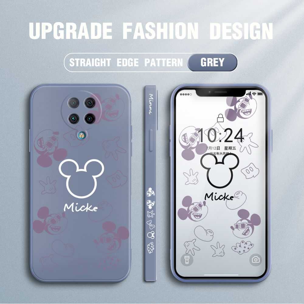 Jizetin for Xiaomi Poco F2 Pro / Redmi K30 Pro Case Creative Printing Pattern Side Design Phone Case Square Edge Pattern Liquid Silicone Cases Full Cover Camera Shockproof Protective Case