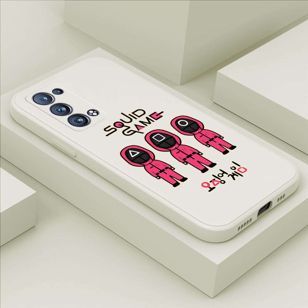 ZeroQiQi for OPPO Reno6 Pro 5G Case Trend Cartoon Korean Squid Phone Cover Liquid Silicone Case Phone Protective Case