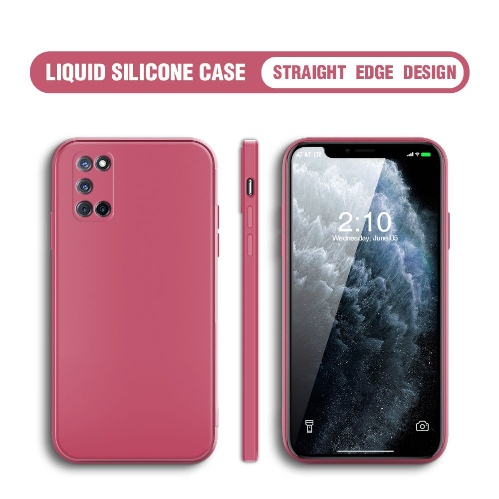 Jizetin for OPPO A52 / A92 Case Thin Soft Luxury Square Liquid Silicone Phone Case Candy Cover