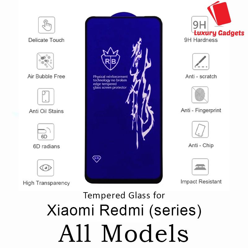 For Xiaomi Redmi 5 Plus / 7 / 7A / 8 / 8A / 9 / 9A / 9C / S2 / K20 / K20 Pro / Mi 9T / K30S / K30 Pro - Luxury Rinbo Full Curved Flexible & Scratchproof Premium Tempered Glass Screen Protector