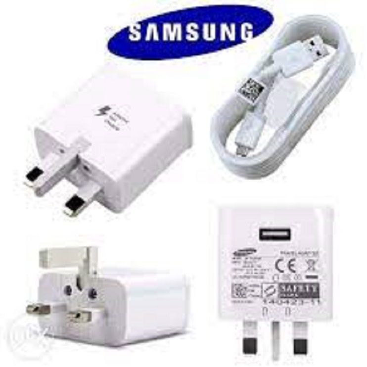 NEW Fast Charging Wall Charger for Samsung 3-Pin UK with Fast Micro Cable