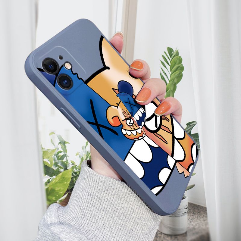 AMORVOR for iPhone 12 Back Cover Fashion Popular Side design Soft Case Liquid Silicone Phone Cases