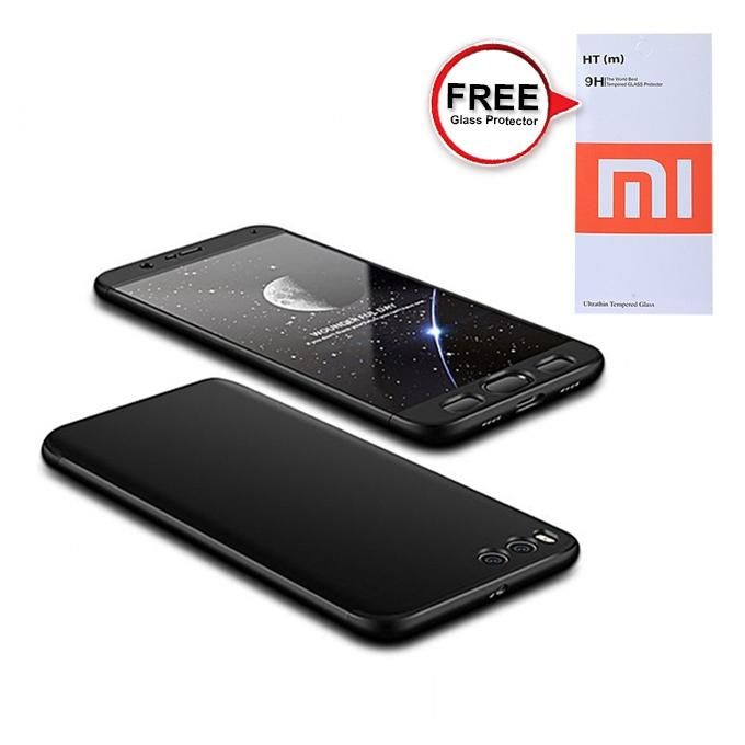 Xiaomi Note 3 360 Degree Phone Case with Free Glass Protector - Black