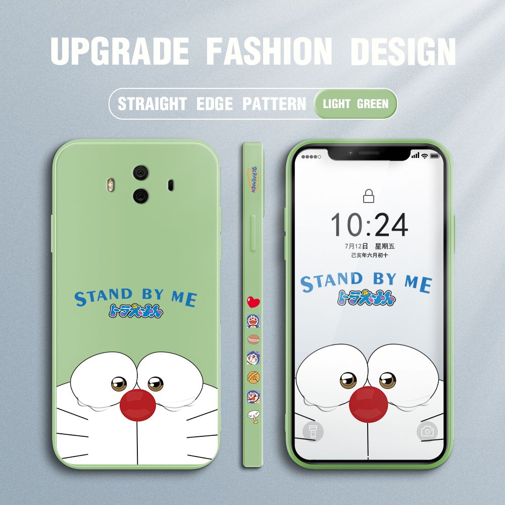 Jizetin for Huawei Mate 10 Case New Cartoon Stand by Me Doraemon Anime Side Design Phone Cover Liquid Silicone Cases