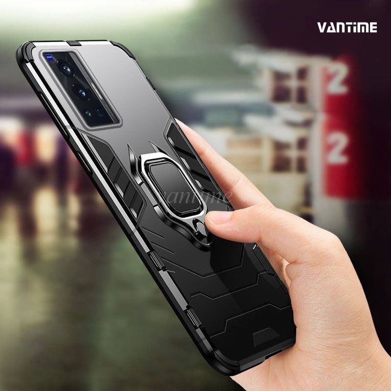 Vantime for Vivo X70 Pro 5G Case Hard Shockproof Stand Holder Cover