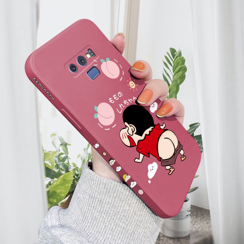 AMORVOR for Samsung Galaxy Note 9 Back Cover Cute Cartoon Crayon Shin-Chan Side design Soft Case Liquid Silicone Phone Cases