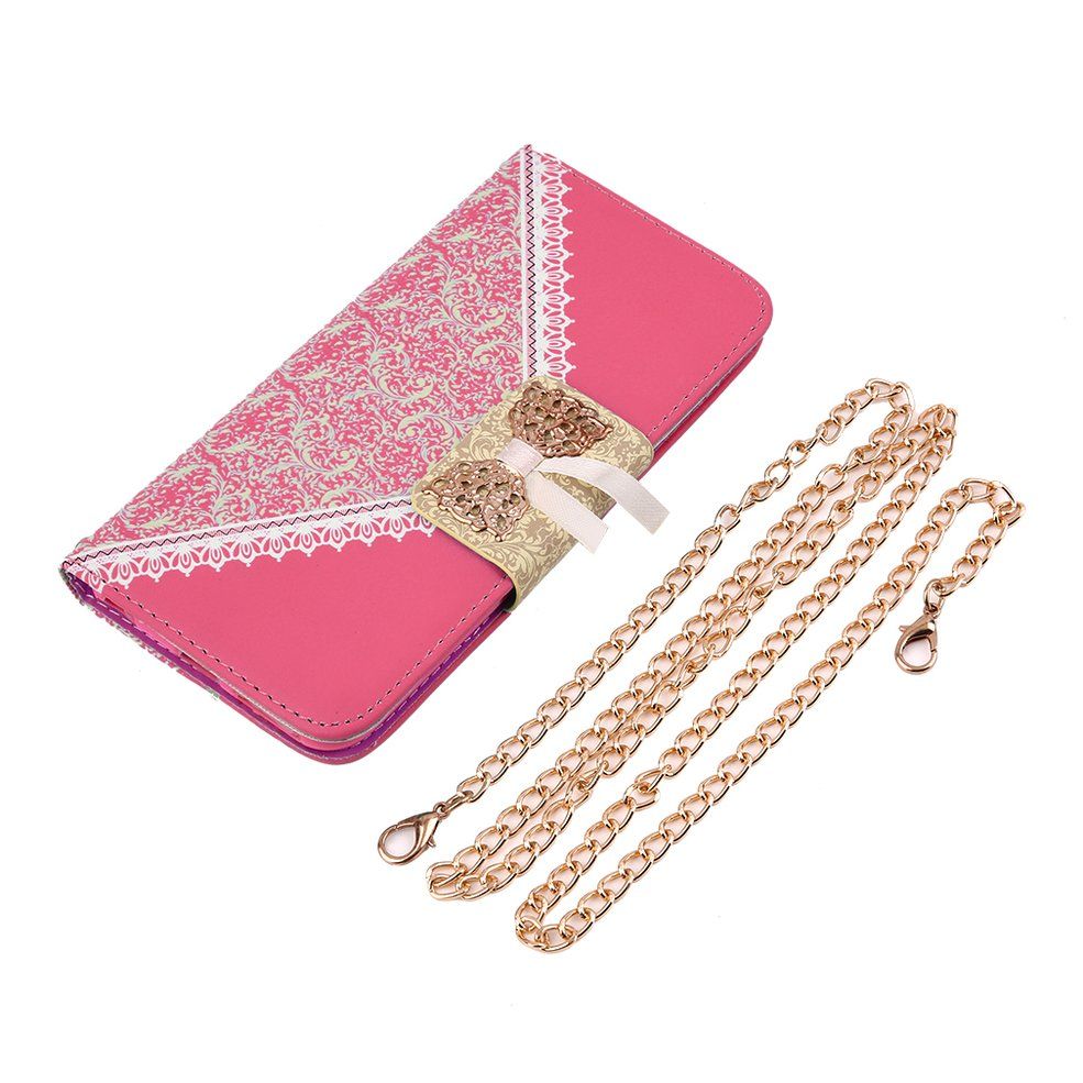 Luxury Leather Case Card Holder Wallet Cover for Apple for iPhone 6 Plus 5.5''-rose