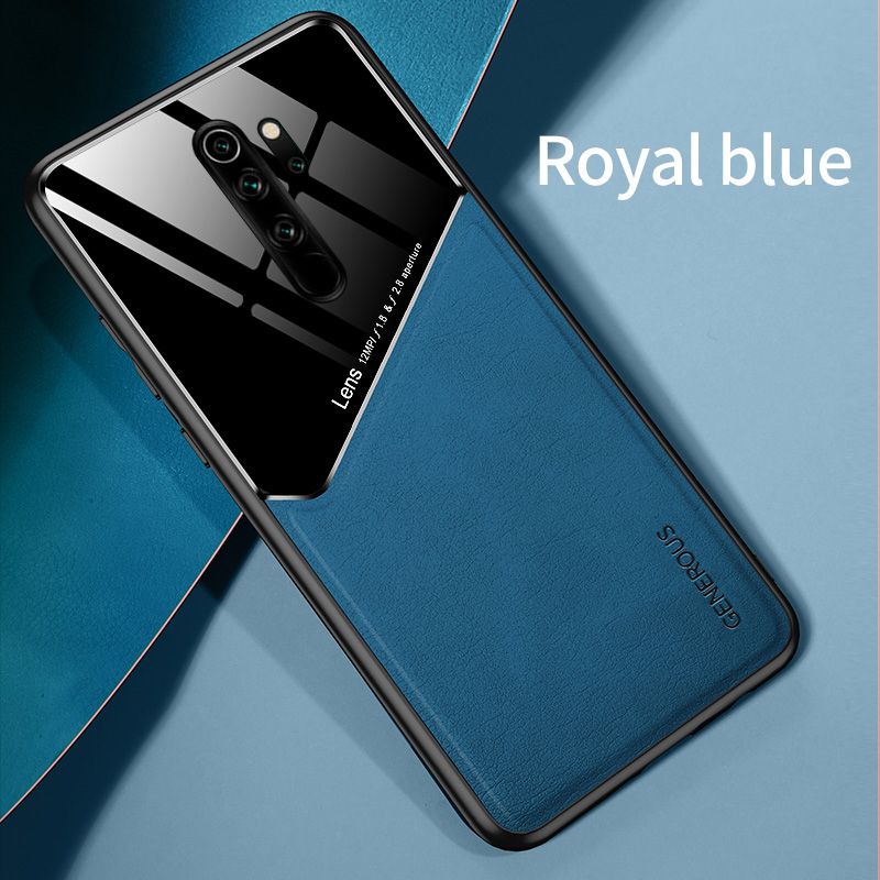 For Xiaomi Redmi Note8 Pro Case Mix Color Fashion Slim Back Cover Camera Protection Hardcase Leather Business Casing Compatible with Magnetic Car Holder
