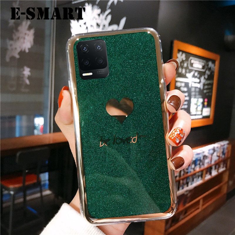 For Realme 8 Pro case Fashion Couple Back Cover Bling Gold Glitter Be Loved Soft Silicone Protector Cover Realme 8 Pro Back Cover