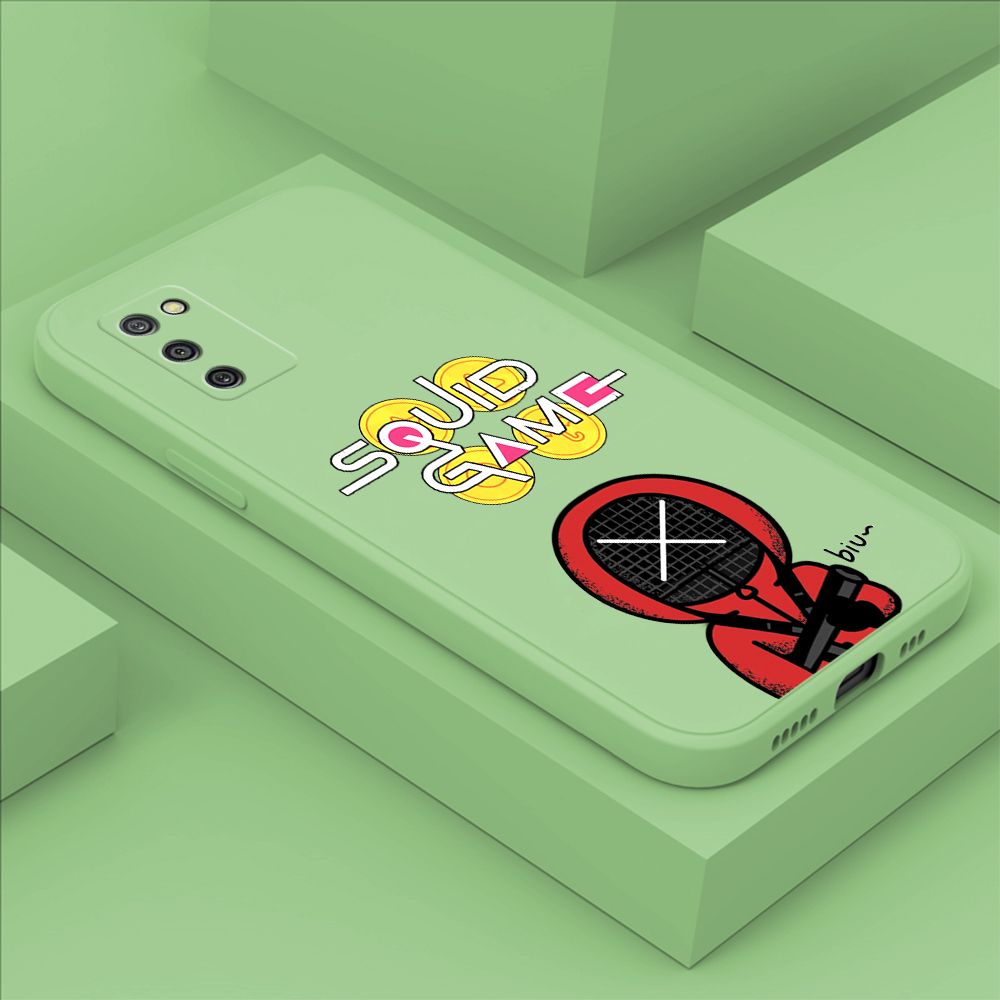 ZeroQiQi for Samsung Galaxy A02S Case Fashion Cartoon Electric Baton Judge Role Phone CoverSquare Liquid Silicone Trend Phone Case