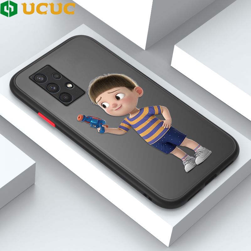 UCUC for Samsung Galaxy A32 4G Back Cover Naughty Little boy Frosted Transparent Hard Phone Case Thin Shockproof Full Cover Camera Protect Case