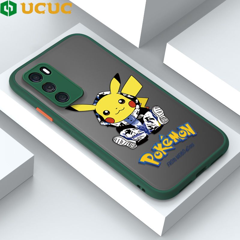UCUC for Huawei P40 Back Cover Wrapped Pikachu Frosted Transparent Hard Phone Case Thin Shockproof Full Cover Camera Protect Case