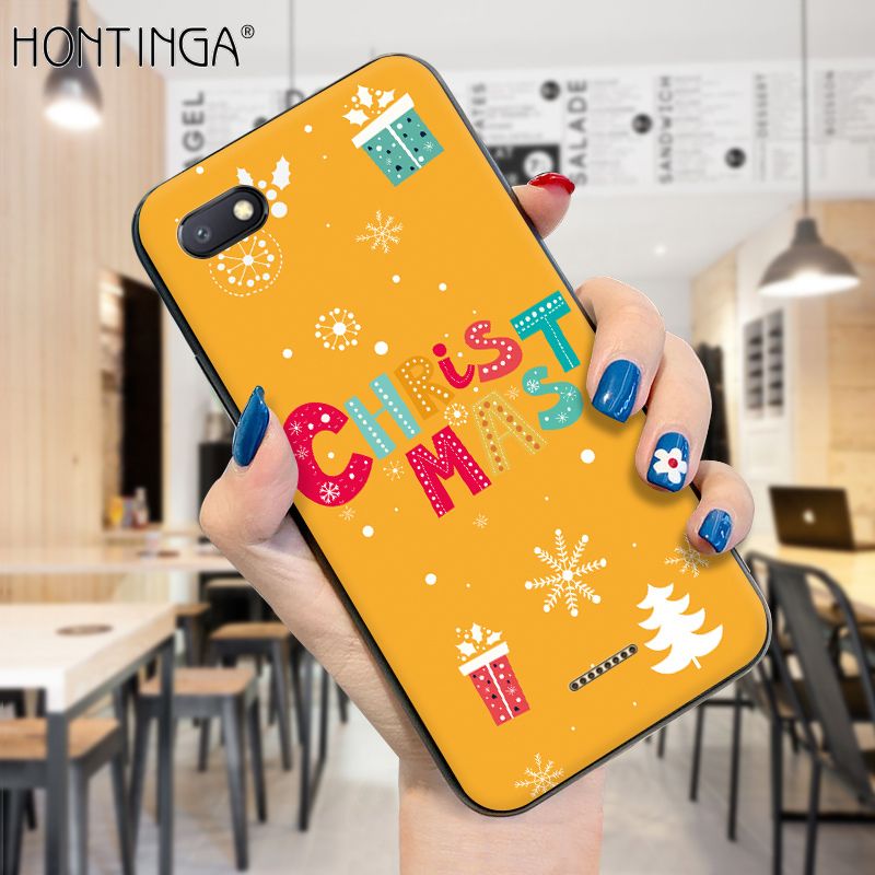 Hontinga for Redmi 6A Case Merry Christmas Gifts for Girls Boys Phone Cover Shockproof Soft Silicone TPU Cases