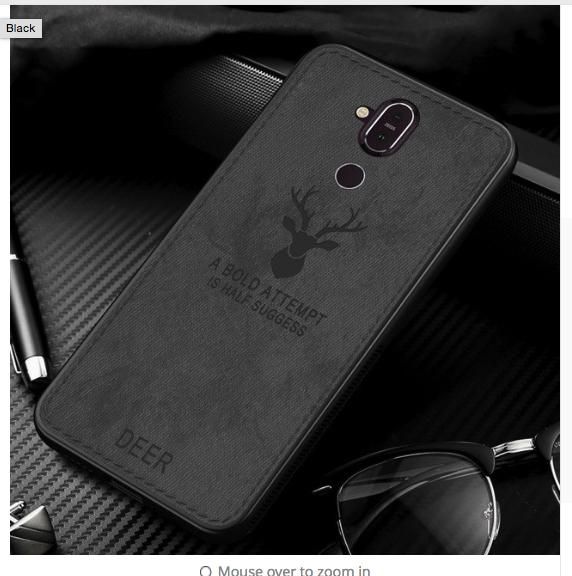 Nokia 7.1 Plus /  Nokia X7 Phone Cover Shockproof Deer Cloth - Black