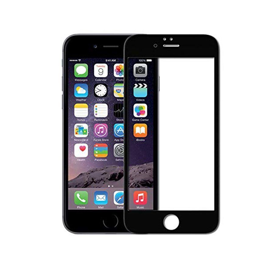 5D Tempered Glass Screen Protector for iPhone 6G-Black Colour