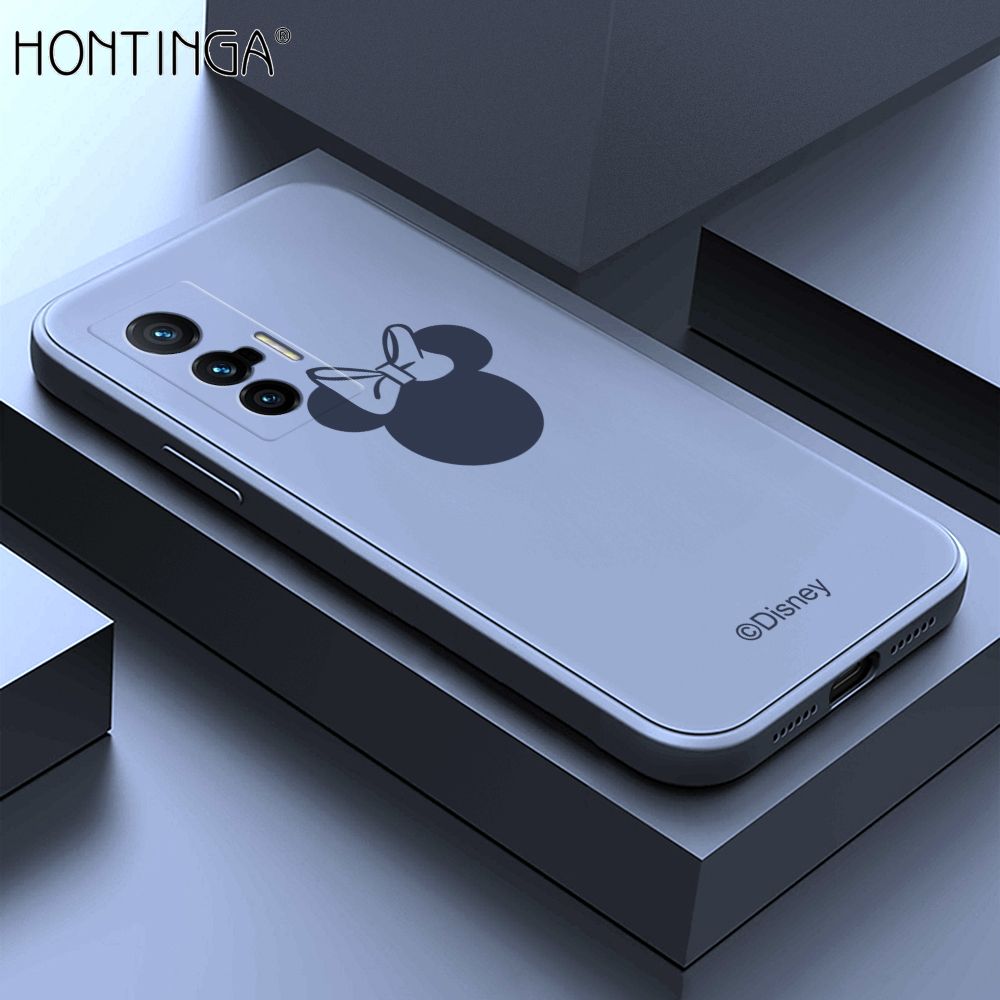Hontinga for Vivo X70 5G Case Cartoon Mouse Phone Case Soft Square Edge Silicone Cases Full Lens Cover Shockproof Protection Cover