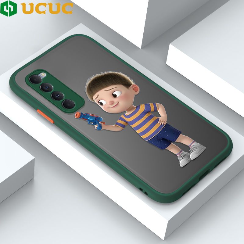 UCUC for OPPO Reno4 Pro Back Cover Naughty Little boy Frosted Transparent Hard Phone Case Thin Shockproof Full Cover Camera Protect Case
