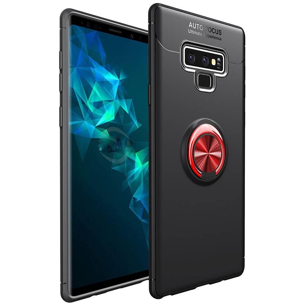 For Samsung Galaxy Note 9 360 Degree Rotating Ring Clip Holder Case (Compatible with Magnetic Car Mount) Resilient TPU Drop Protection Armor Protective Case Cover