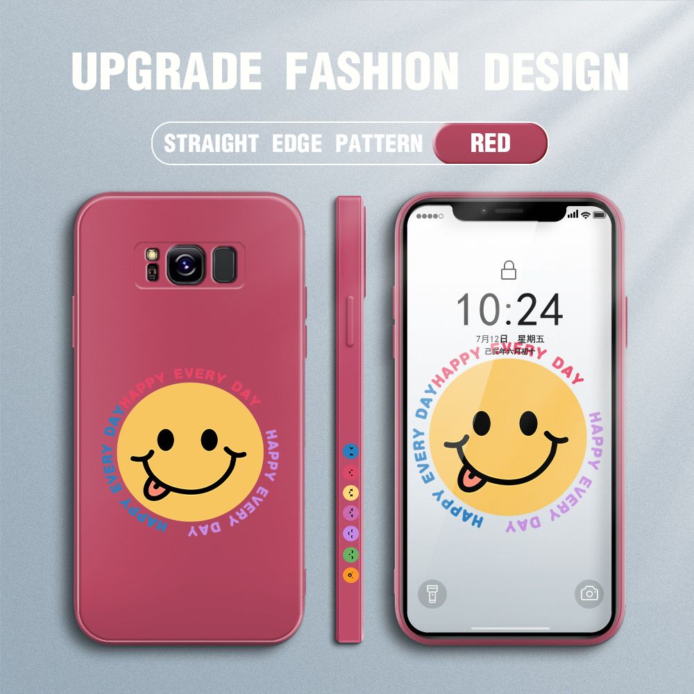 FHKL for Samsung Galaxy S8 Back Cover Cartoon Smile Side design Soft Case Multicolor Liquid Silicone Phone Cases