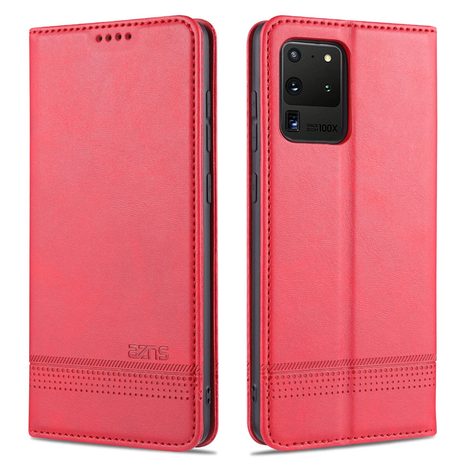Leather Case for Samsung Galaxy S20 Ultra Vintage Flip Wallet Card Slots Magnetic Closure TPU Inner Stand Cover