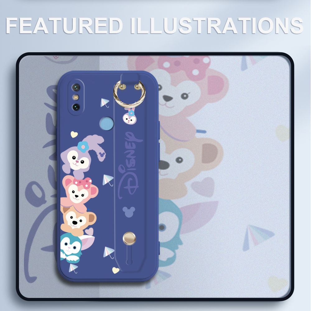 UCUC for Xiaomi Mi 6X Wrist Strap Case Creative Cartoon Cute Bunny Cover Ultra Thin Anti Fall Liquid Silicone Phone Case