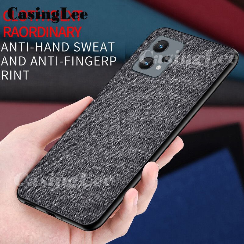Casinglee For Realme 9 Pro Mini Linen Phone Case Hard Cloth Back Cover With Soft Frame Anti-knock Cases For Realme9 Pro Pro PlusFor girls and Boys
