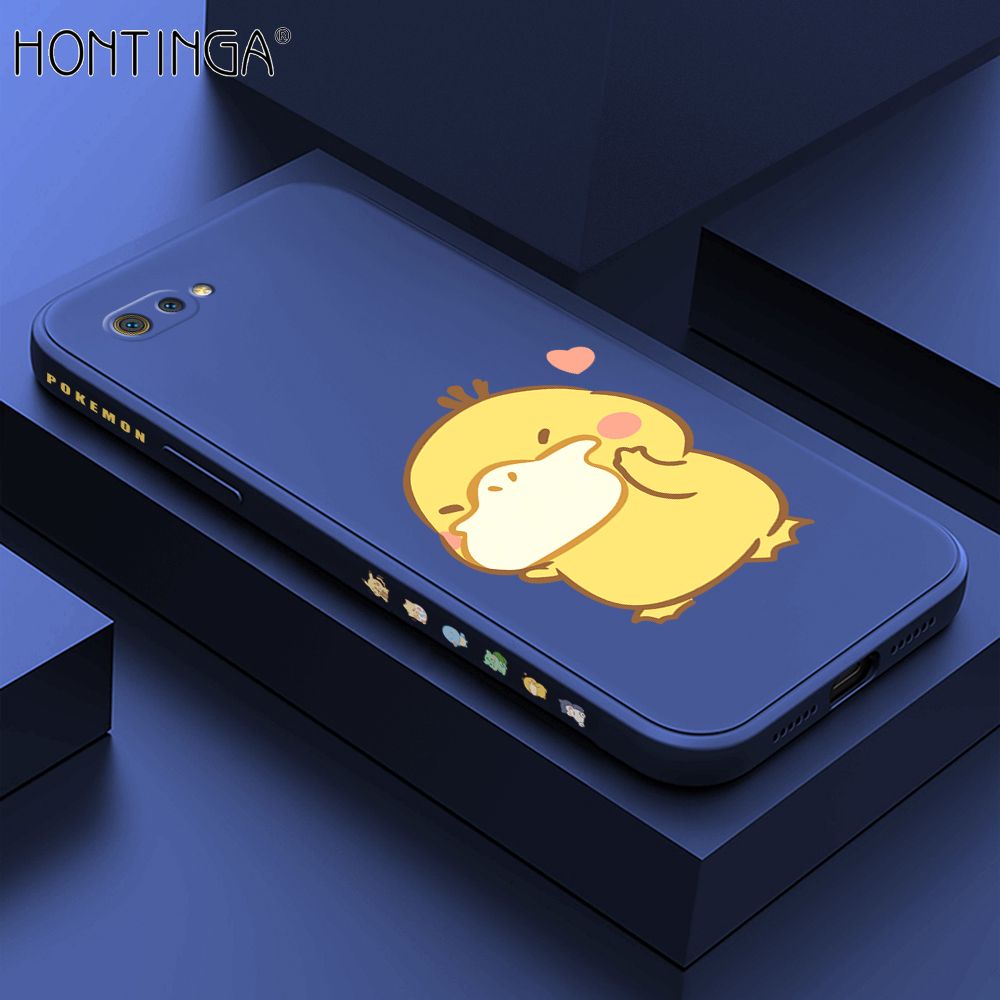 Hontinga for Realme C2 Case Side Design Trendy Cartoon Sign Back Cover Soft Square Edge Pattern Liquid Silicone Phone Cases
