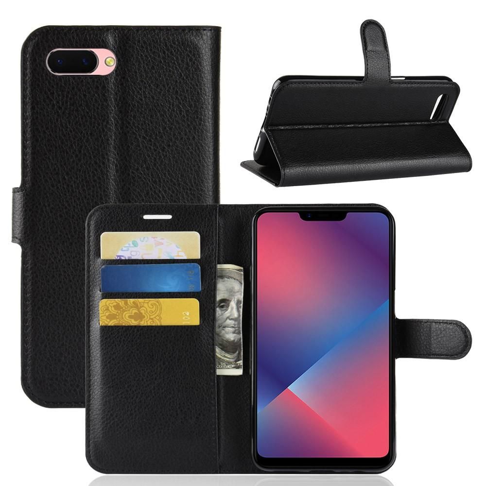 PU Leather Cover For OPPO A5 A3S Case Flip Magnetic Closure Stand Wallet Phone Casing