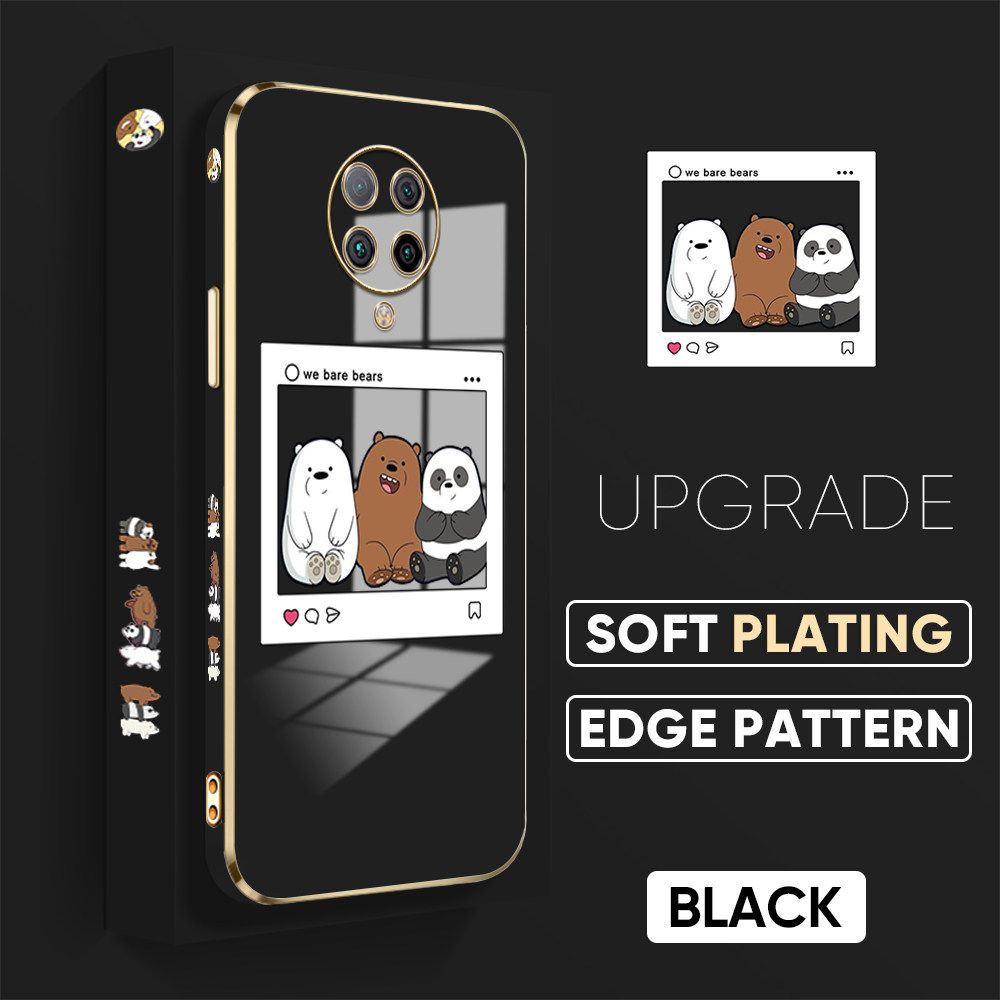 TA for Redmi K30 Pro / Xiaomi Poco F2 Pro / Pocophone F2 Pro / K30 Pro ZooM Back Cover + Free Lanyard Bears Group Photo Luxury 6D Plating Case Side Pattern Soft Silicone Square Phone Cases