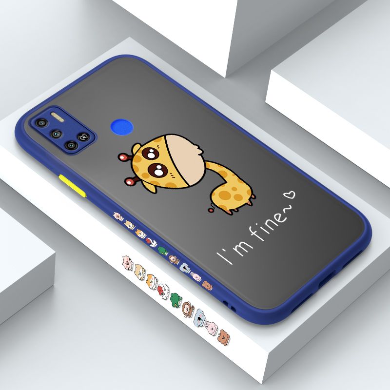 ZeroQiQi for Tecno Spark 6 Air Case Cute Funny Giraffe Side Printing Cover Frosted Ultra Thin Protective Anti Fall Phone Case