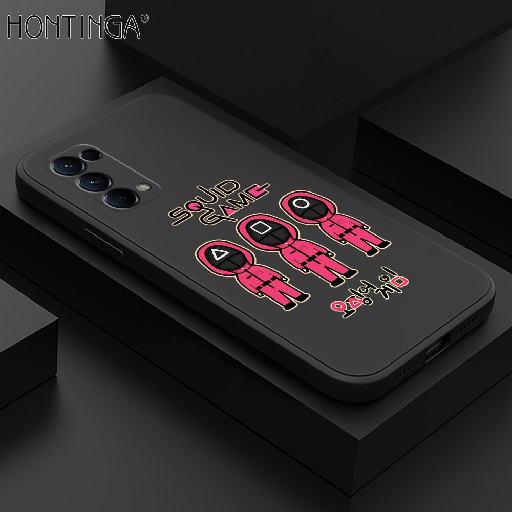 Hontinga for OPPO Reno 5 Pro 5G Case Trend Cartoon Korean Squid Phone Cover Liquid Silicone Case Phone Protective Case