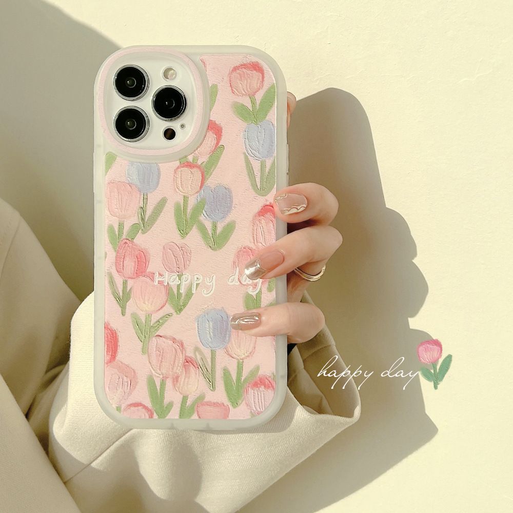 Cute Flower Pattern Soft Silicone Clear Cover for Apple Mobile Phone Protective Case for iPhone 13 Pro Max / 12 Mini / 11 Pro Max / XR / XS Max / SE2 / 7 /8 Plus