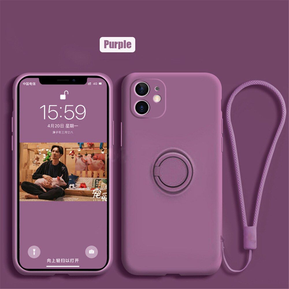 LOVECOM  Soft  Silicone Case For Xiaomi Redmi Note 10 9 9S Pro Ring Holder Strap Cover For Mi Poco X3 10T Lite