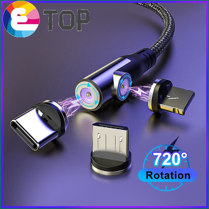 90/180 Degree 2 in 1 Magnetic USB Cable For For Iphone 12 11 Pro 8 Micro USB Type C Cable For Android Mobile Phone Charger Cord Wire