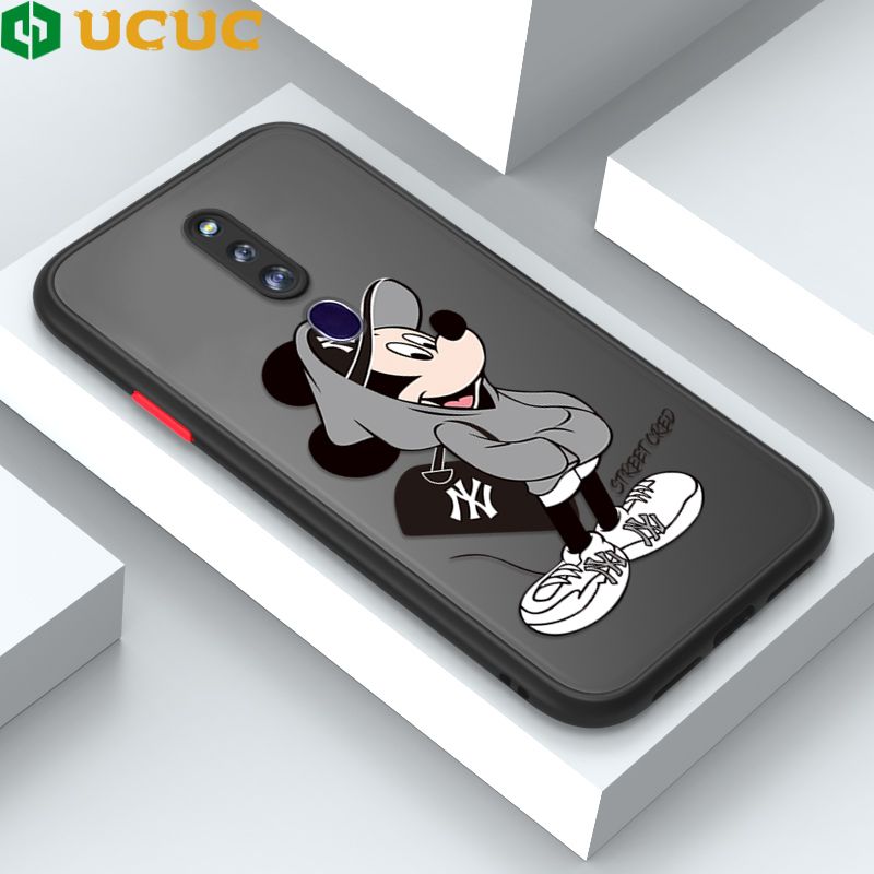 UCUC for OPPO F11 Pro Back Cover Handsome Mouse Frosted Transparent Hard Phone Case Thin Shockproof Full Cover Camera Protect Case