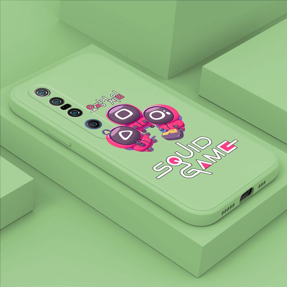 ZeroQiQi for Xiaomi Mi 10 Pro Case Cute Cartoon Cute Squid Character Phone Cover Square Liquid Silicone Shockproof Phone Protective Case