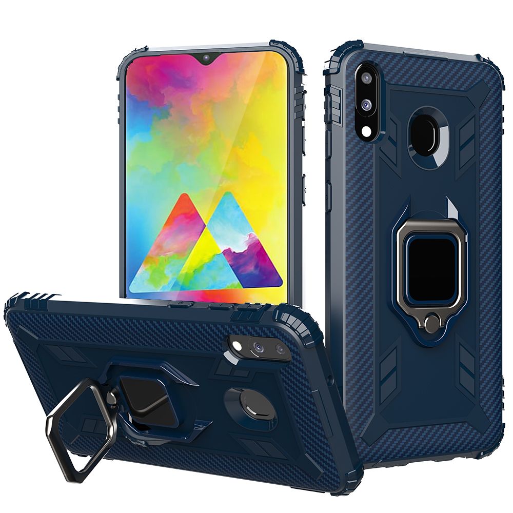 For Samsung Galaxy M20 Armored Carbon Fiber Lord of the Rings Anti Fall Protection Case is Suitable