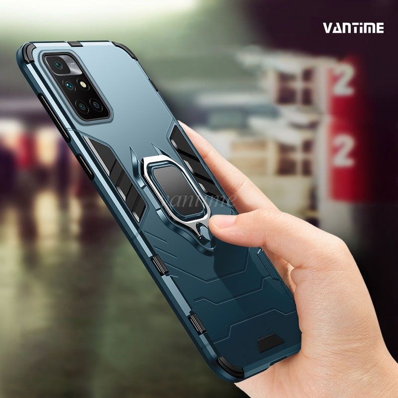 Vantime for Xiaomi Redmi 10 / Redmi 10 Prime Case Hard Shockproof Stand Holder Cover