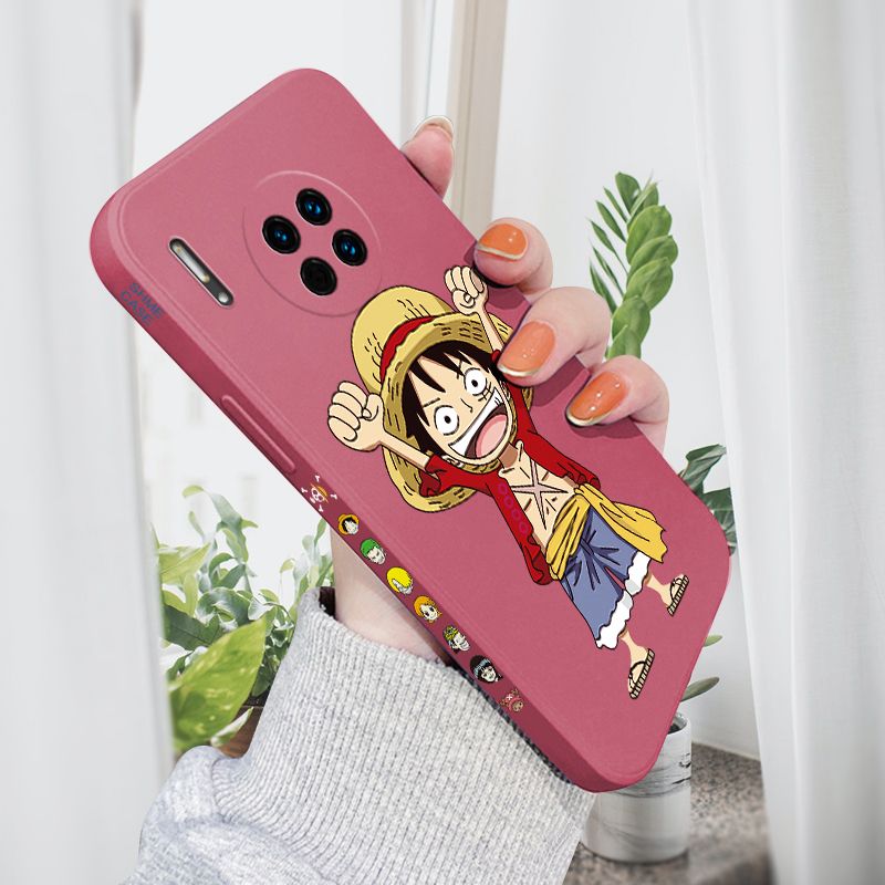 AMORVOR for Huawei Mate 30 Back Cover Anime One-Piece Luffy Side design Soft Case Liquid Silicone Phone Cases