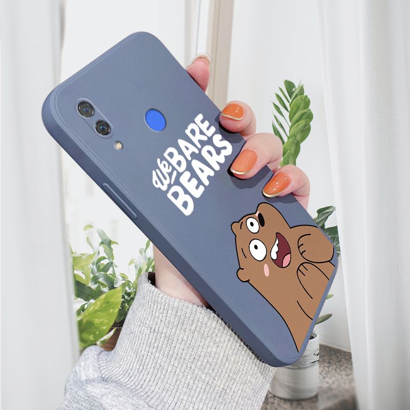 AMORVOR for Huawei Nova 3i Back Cover Cartoon Cute Panda Side design Soft Case Liquid Silicone Phone Cases