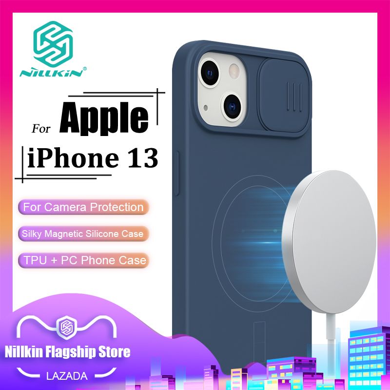 Nillkin CamShield Silicone Magnetic Case for iphone 13 Cases Silky Soft Silicone Slide Camera Protection