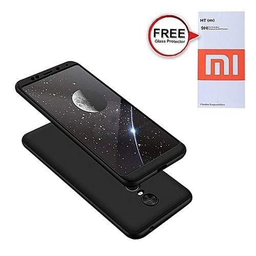 Redmi Note 4X 360 Degree Phone Case with Free Glass Protector - Black