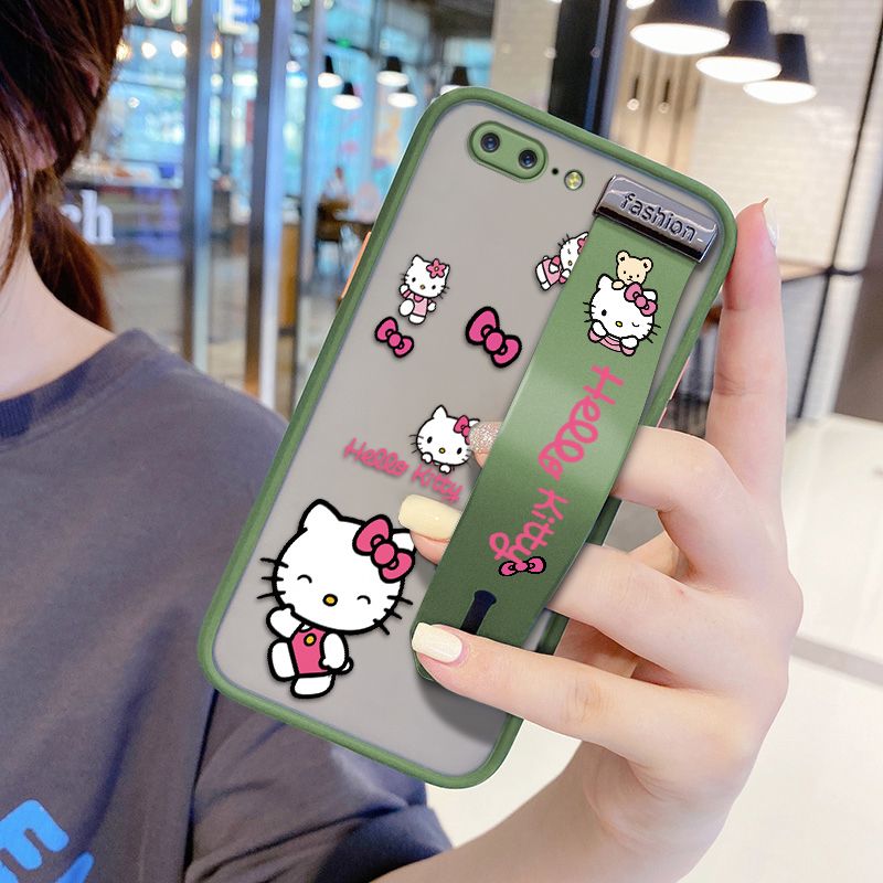 UCUC for OnePlus 5 Wrist Strap Case Lovely KT Cat Wristband Printing Cover Shockproof Ultra Thin Phone Case