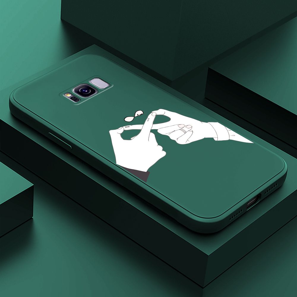 ZeroQiQi for Samsung Galaxy S8 Plus Back Cover Mobius Ring Ultra Thin Soft Luxury Square Multicolor Liquid Silicone Phone Case