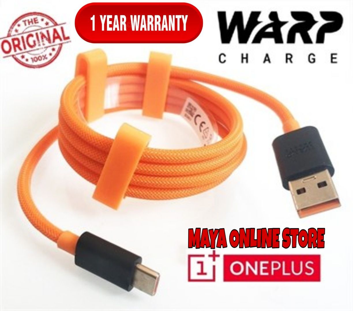 One Plus McLaren Wrap Nylon Type-C Cable With 1 YEAR WARRANTY