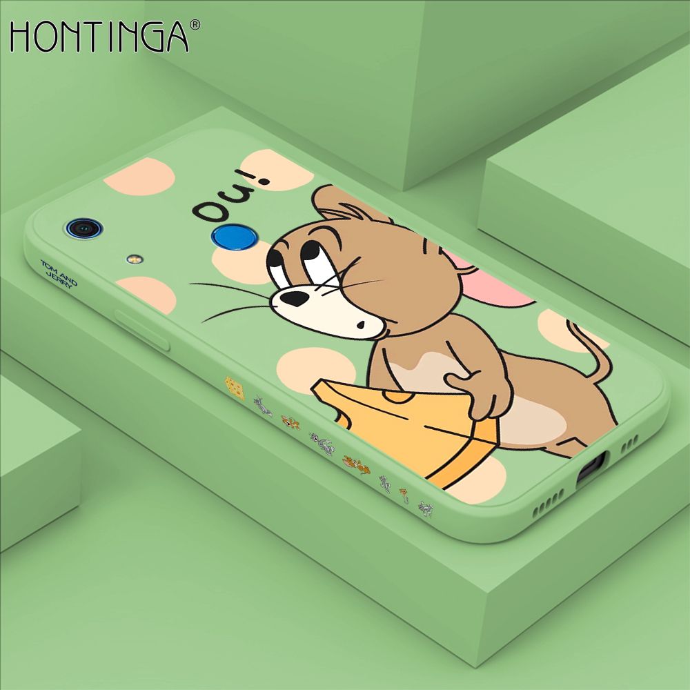 Hontinga for Huawei Y6S Case Side Design Cute Cartoon Mouse Back Cover Soft Square Edge Pattern Liquid Silicone Trend Phone Cases