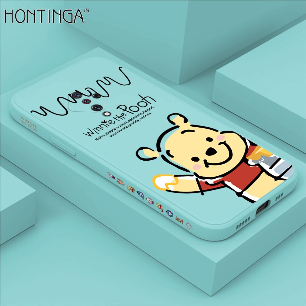Hontinga for Vivo S1 Pro Case Side Design Hello Little Bear Back Cover Soft Square Edge Pattern Liquid Silicone Trend Phone Cases