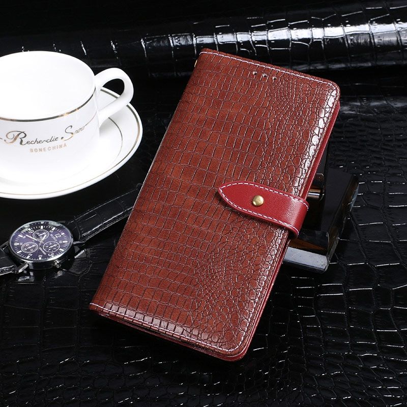 （Ready Stock)For ZTE Blade V 2020 idewei Crocodile Texture Horizontal Flip Leather Case with Holder & Card Slots & Wallet(Burgundy)