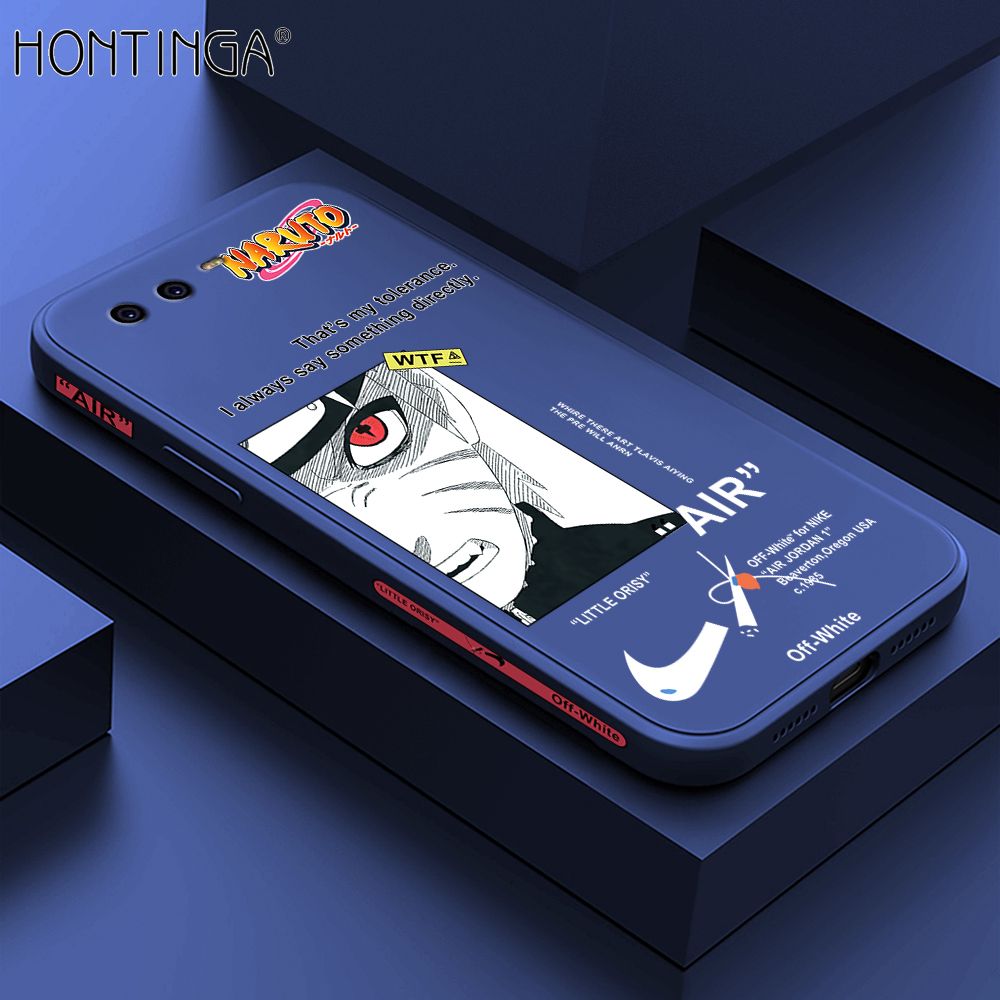 Hontinga for Huawei P10 Case Side Design New Anime Naruto for Boys Back Cover Soft Square Edge Pattern Liquid Silicone Trend Phone Cases