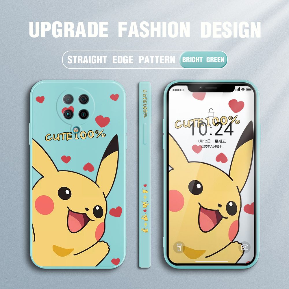 FHKL for Redmi K30 Pro / K30 Pro ZooM / Poco F2 Pro / Pocophone F2 Pro Back Cover Cartoon Pikachu Side design Soft Case Multicolor Liquid Silicone Phone Cases